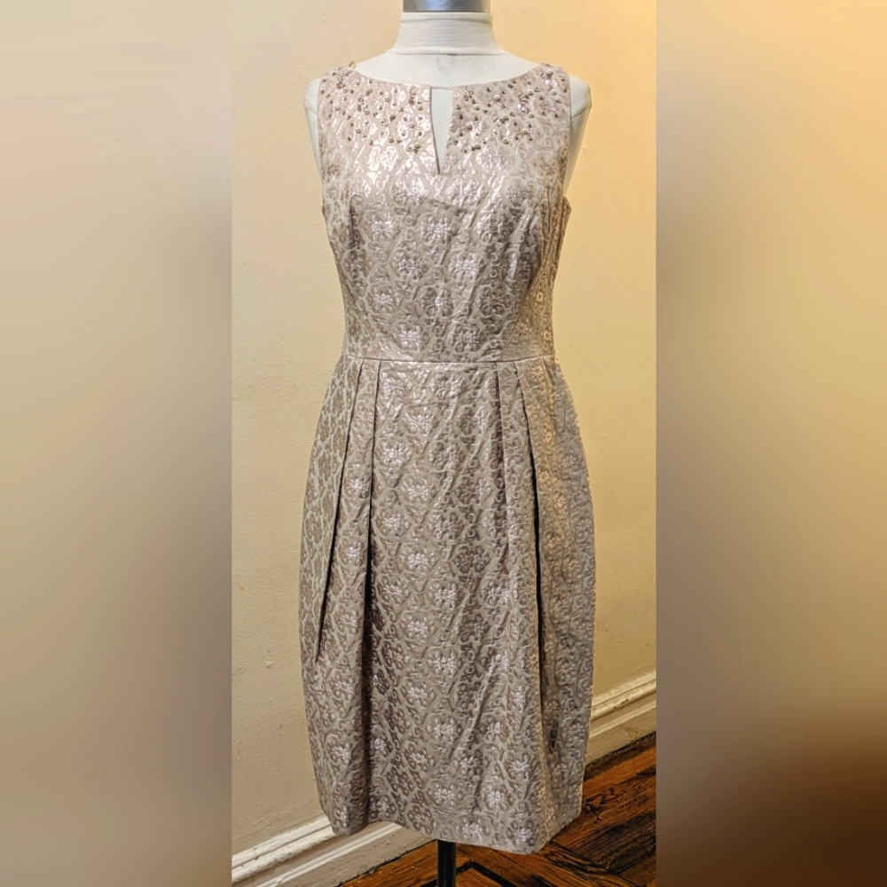 Kay Unger Pearl & Sequin Embellished Dress, Size 8
